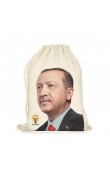 AK Parti logolu ham bez ip büzgülü seçim promosyon çantası